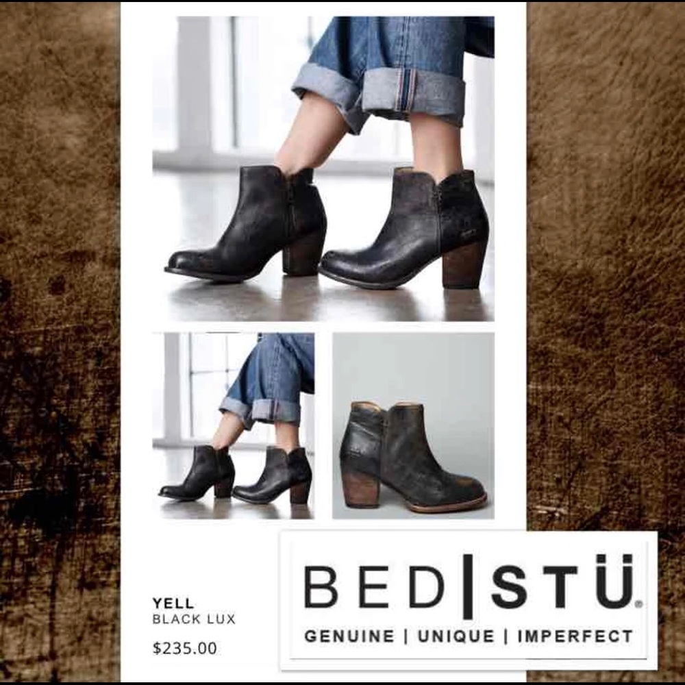 COPY - Bed Stu Black distressed Booties